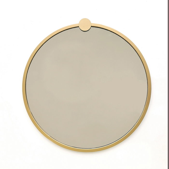 Hanah Home Espejo Redondo de Metal Dorado A708